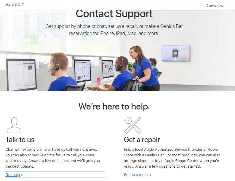 Apple customer support