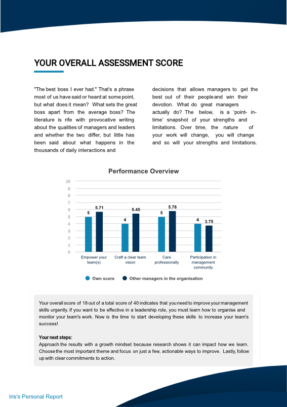 Assessment report - Score