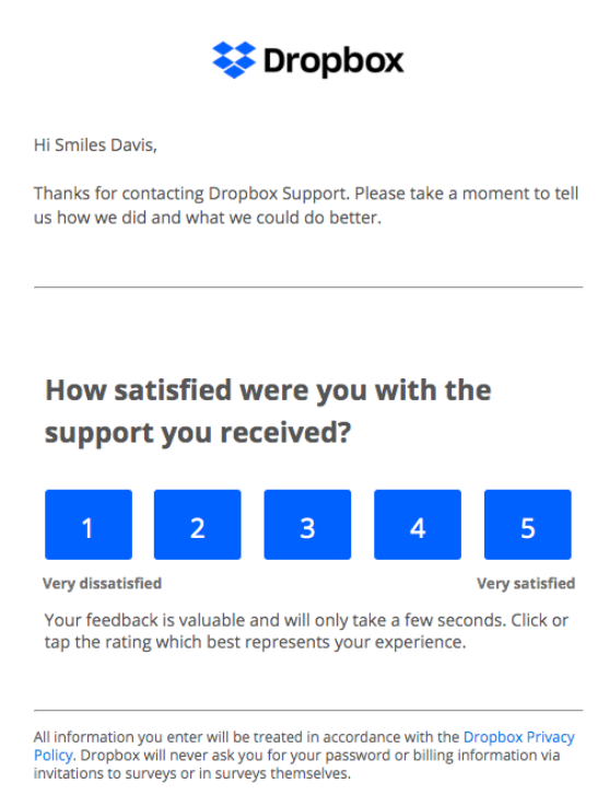 customer satisfaction survey email example